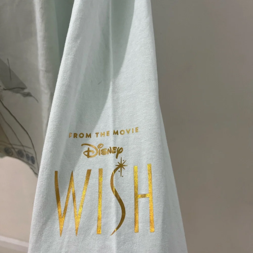 Disney Wish Magnífico Light Blue Wish Crewneck Long Sleeve T-shirt size 1X NWT